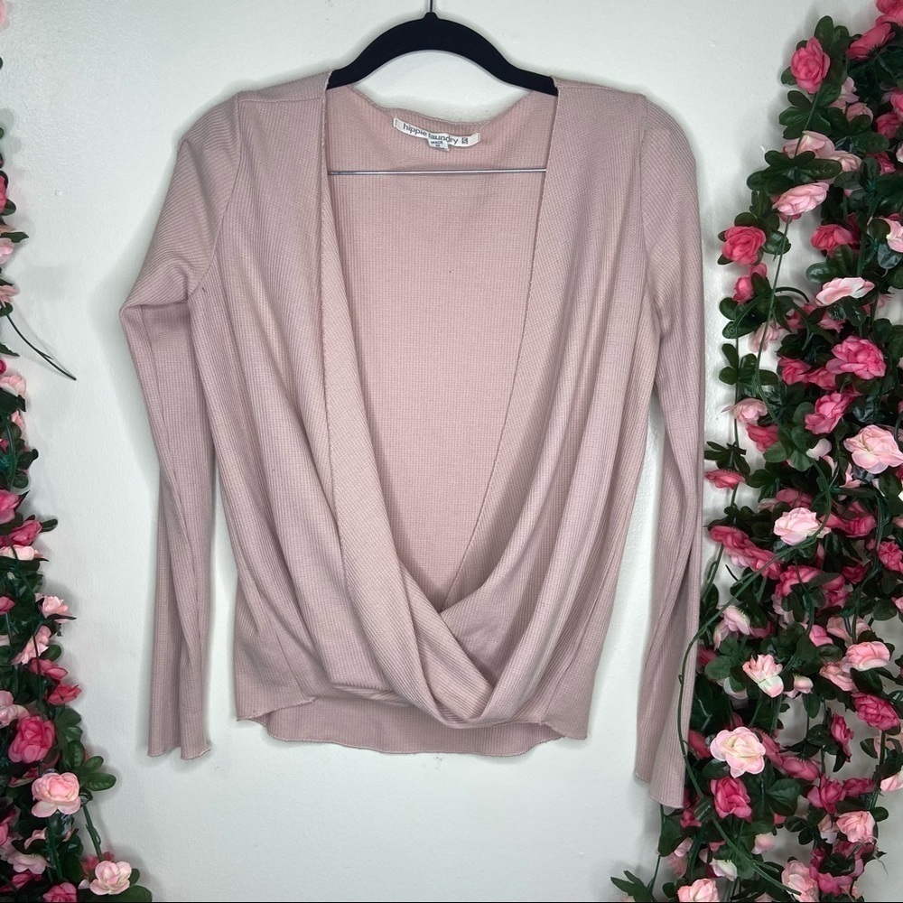 Hippie Laundry Pink Open Neck Blouse Womens Small